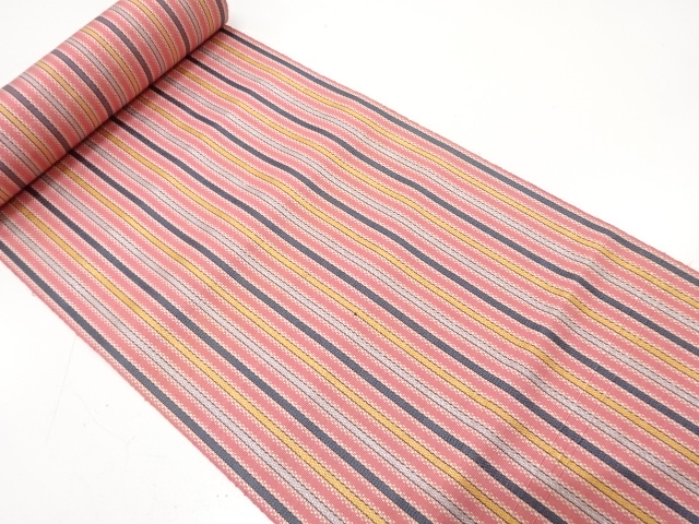 アンティーク　縞模様織り出し　八寸帯地反物